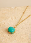 Gold Tone Turquoise Stone Necklace, Blue, large