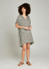 Khaki Dotted Tribal Print High Low Dress, Khaki, large