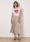 Heart Print Graphic T-Shirt, Red, large