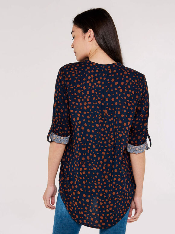 Painterly Dot Top, Navy, large