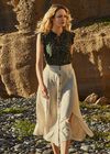 Coconut Button Through Skirt, Stone, large