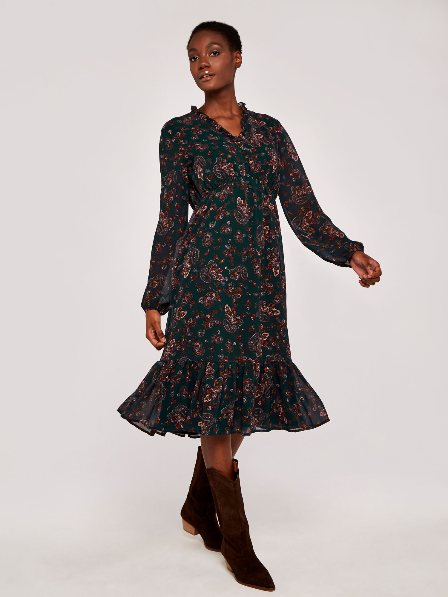 Long sleeve paisley dress online