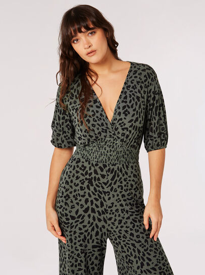 Cheetah Print Jersey Jumpsuit