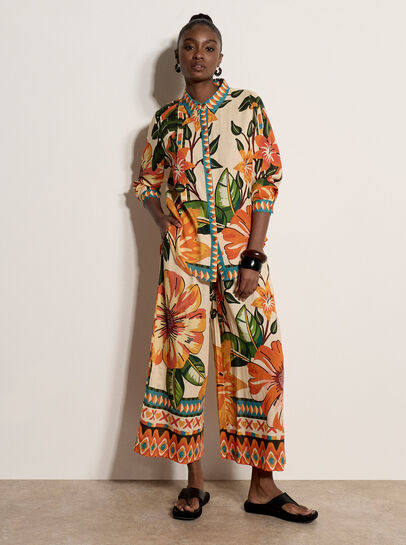 Tropical Floral Print Shirt