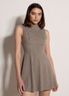 Heritage Check Fit And Flare Mini Dress, Brown, large