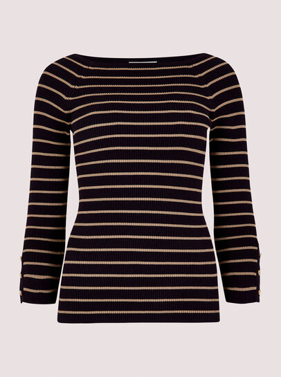  Stripe Ribbed Jumper
