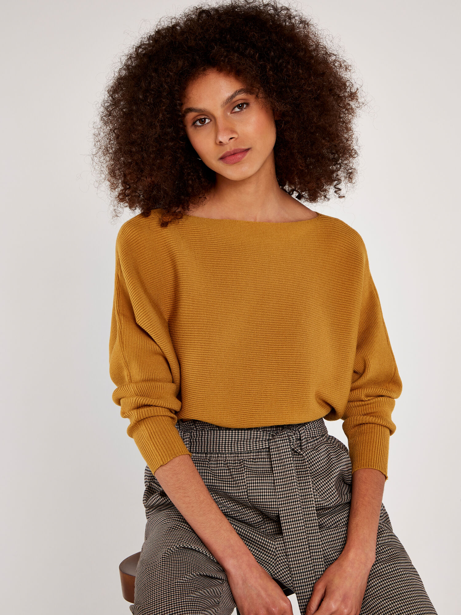 Mustard ribbed deals jumper