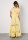 Floral Lace Milkmaid Maxi Dress, Yellow, large