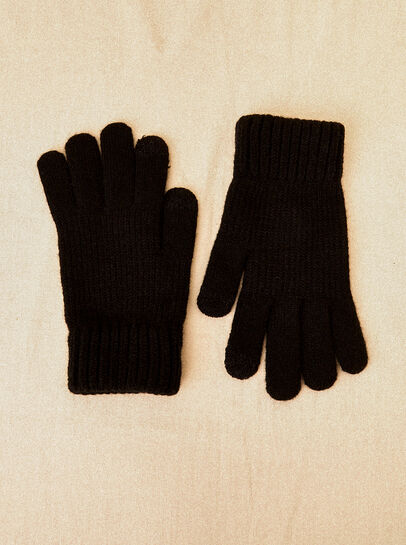 Ribbed Knit Touch Screen Gloves