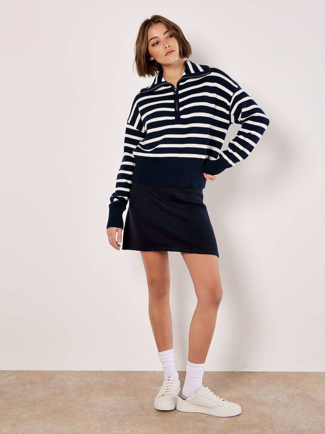 Image of Knitted A-Line Mini Skirt