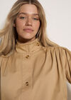 Cotton Funnel Neck Jacket, Stone, large