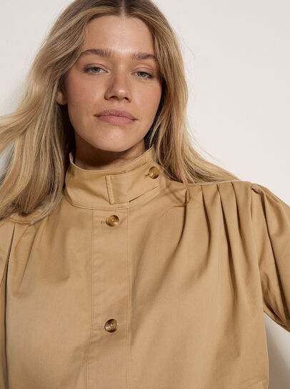Cotton Funnel Neck Jacket