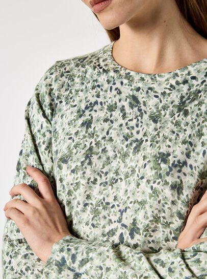 Fine Knit Silhouette Floral Jumper