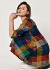 Colourful Patchwork Check Swing Mini Dress, Blue, large