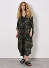 Leopard Print Kimono Midi Dress, Khaki, large