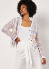 Multi Crochet Squares Cardigan, Cream, large