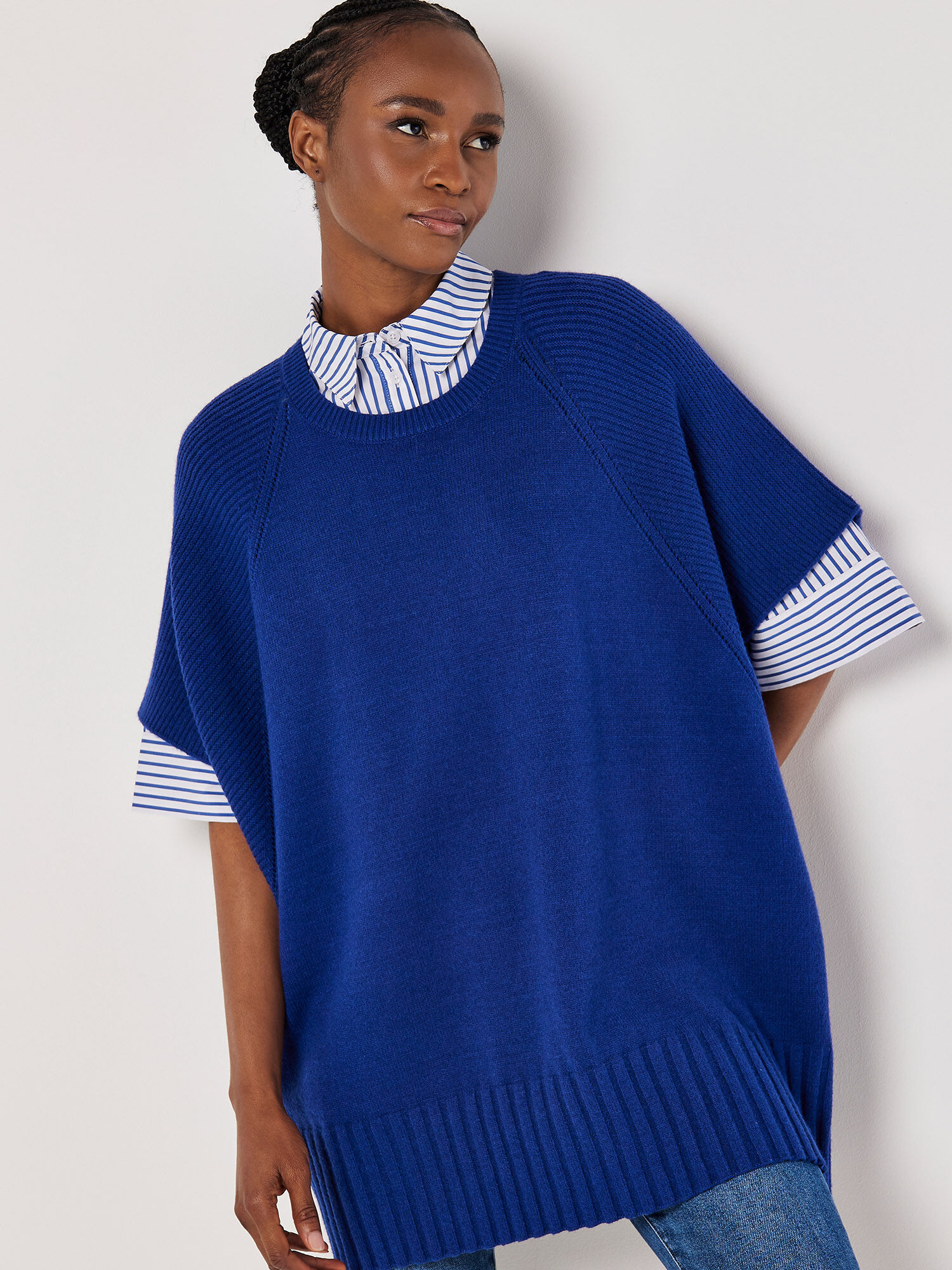 Oversized Poncho Jumper Apricot Clothing