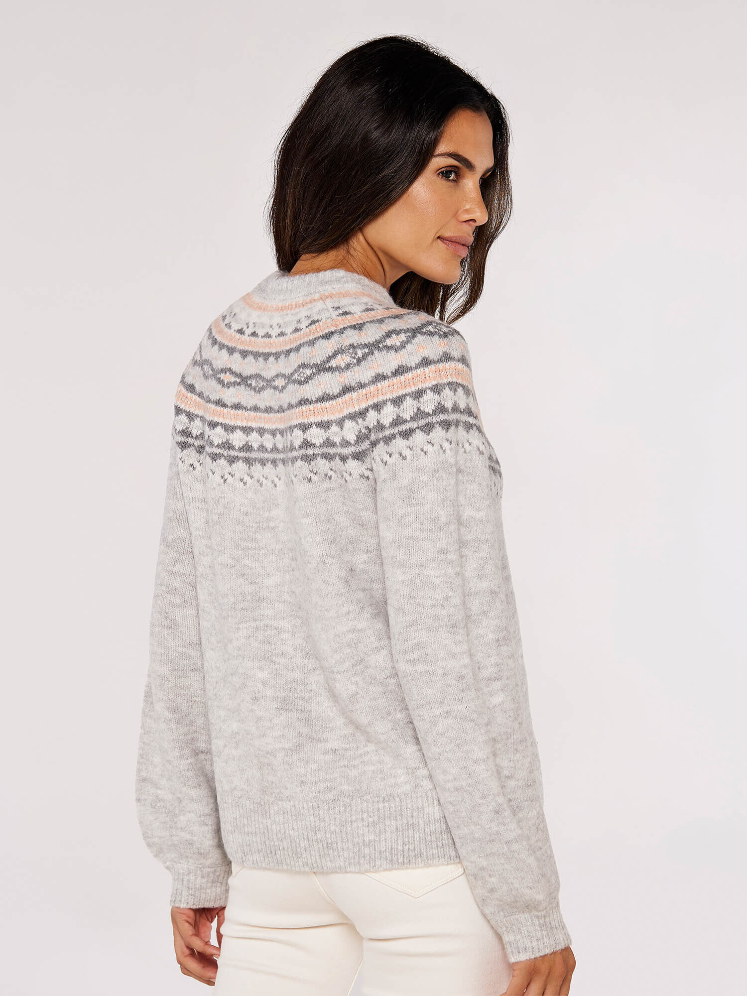 Fairisle Jumper Apricot Clothing