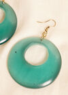 Blue Circle Earrings, Blue, large