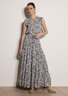 Painterly Paisley Tiered Maxi Skirt, Cream, large