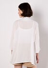 Embroidered Cover-Up Kimono, White, large