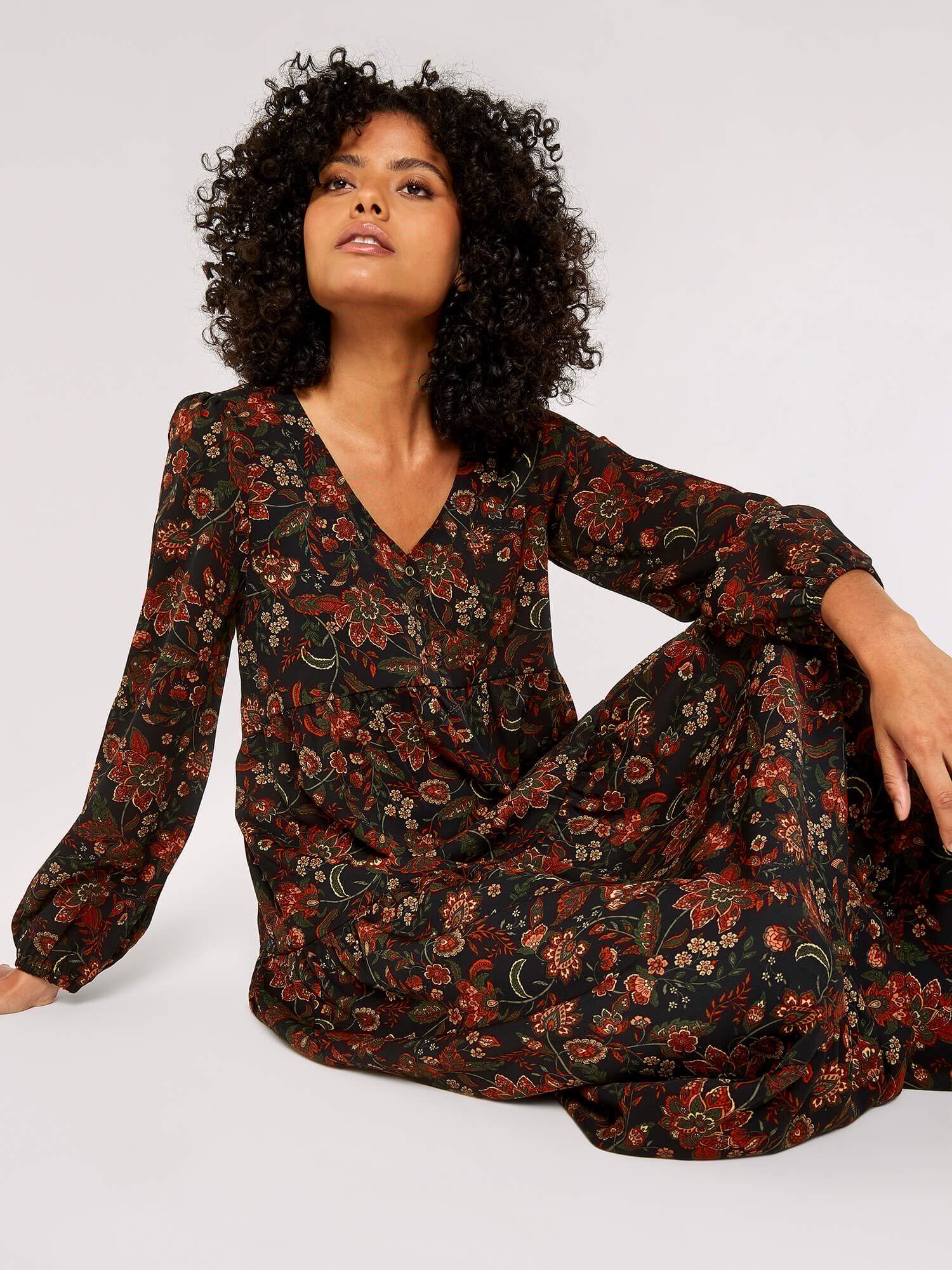 Black maxi boho top dress