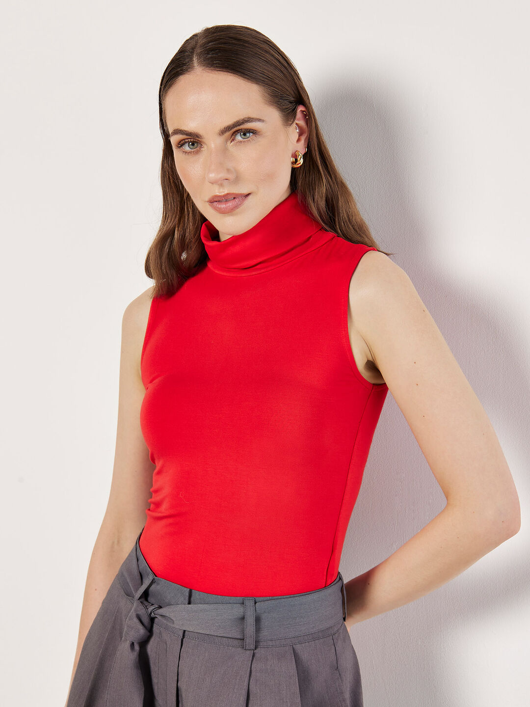 Image of Jersey Roll Neck Tank Top