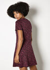 Petal Print Fit And Flare Jersey Mini Dress, Burgundy, large