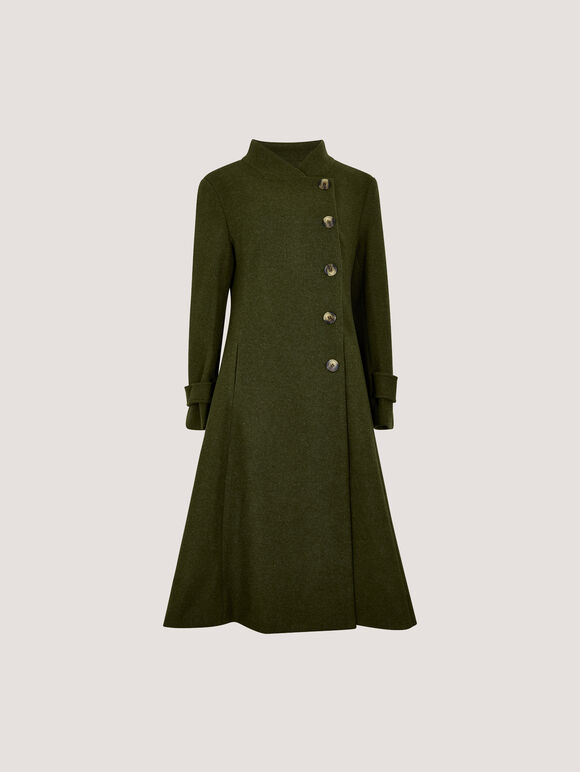 Tailored Utility Coat, Khaki, large