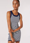 Stripe Knitted Bodycon Mini Dress, Navy, large