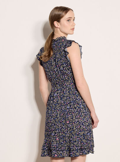 Ruffle Floral Mini Dress
