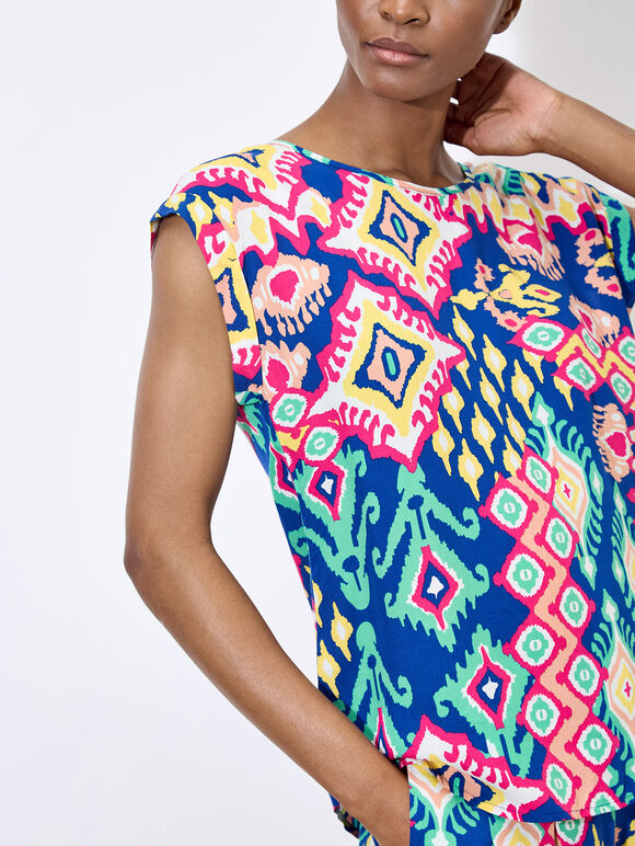 Colour Pop Ikat T-Shirt, Blue, large