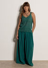 Floral Embroidery Crochet Cotton Top, Teal, large