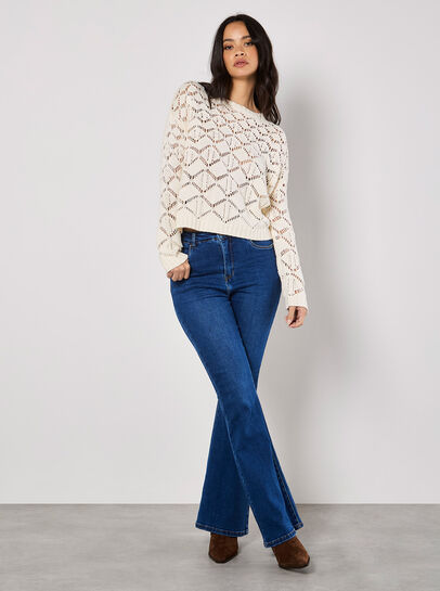 Diamond Pointelle Boxy Jumper