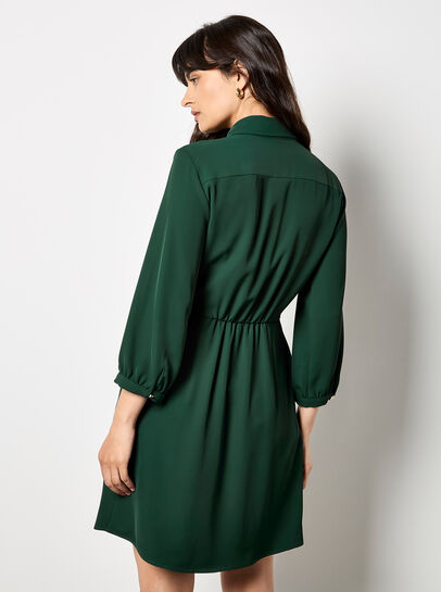 Tie Front Shirt Mini Dress