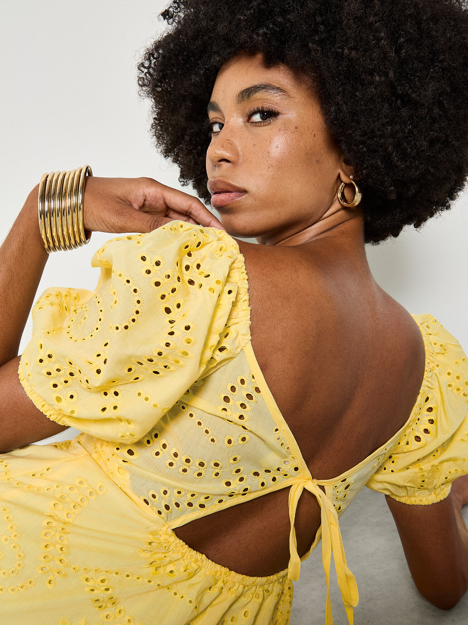 Floral Broderie Mini Dress | Apricot Clothing