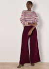 Multicoloured Stripe Aran Jumper, Pink, large