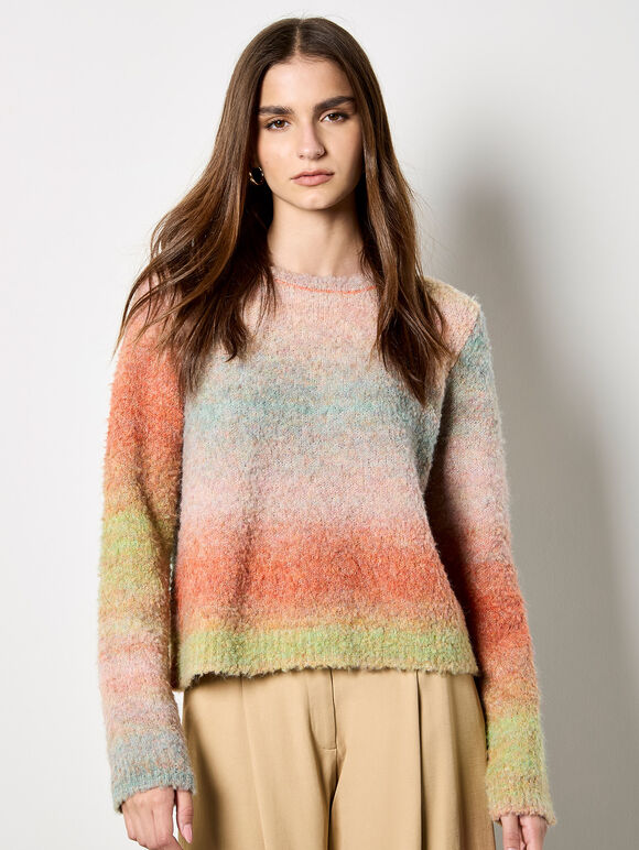 Ombre Space Dye Boucle Jumper, Pink, large