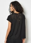 Crochet Insert T-Shirt, Black, large