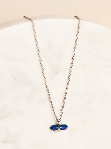 Sodalite Shard Silver Necklace