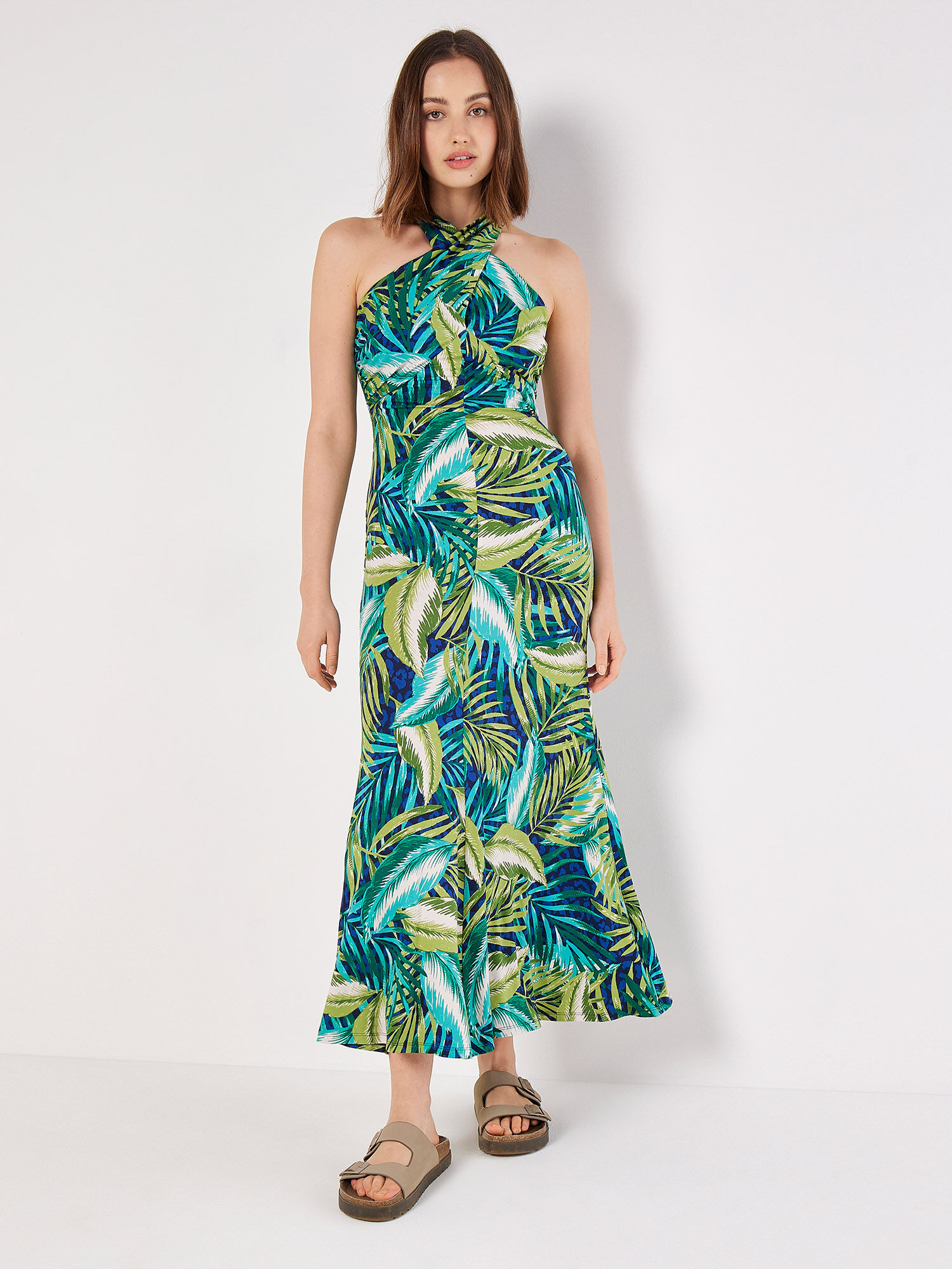 Tropical maxi dress uk top