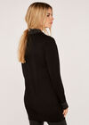 Studded Neck & Cuff Jumper, Black, large