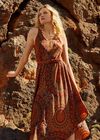 Moroccan Mandala Midi  Dress, Red, large