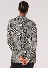 Zebra Swirl Oversized Shirt, Black, large