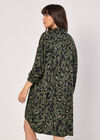 Cheetah Oversized Shirt Mini Dress, Khaki, large
