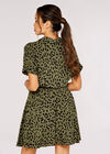 Cheetah Print Mini Dress, Khaki, large
