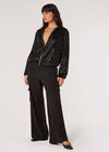 Sequins Bomber Jacket, Black, large