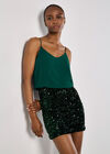 Chiffon Sequin Cami Mini Dress, Green, large