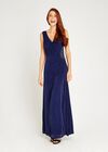 Lurex Applique Maxi Dress, Navy, large