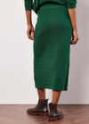 Fine Knit Cable Midi Skirt, Green, large